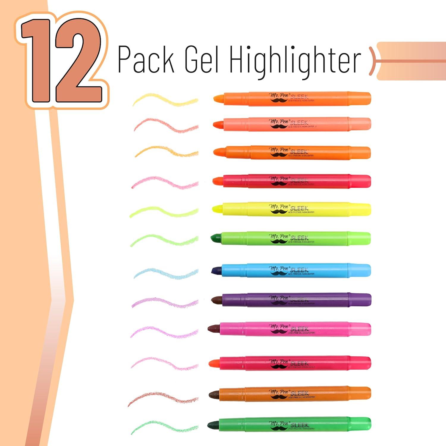 image:imageMr Pen Gel Highlighter 12 Pack Morandi Colors Bible Highlighters No Bleed No Bleed HighlightersAssorted