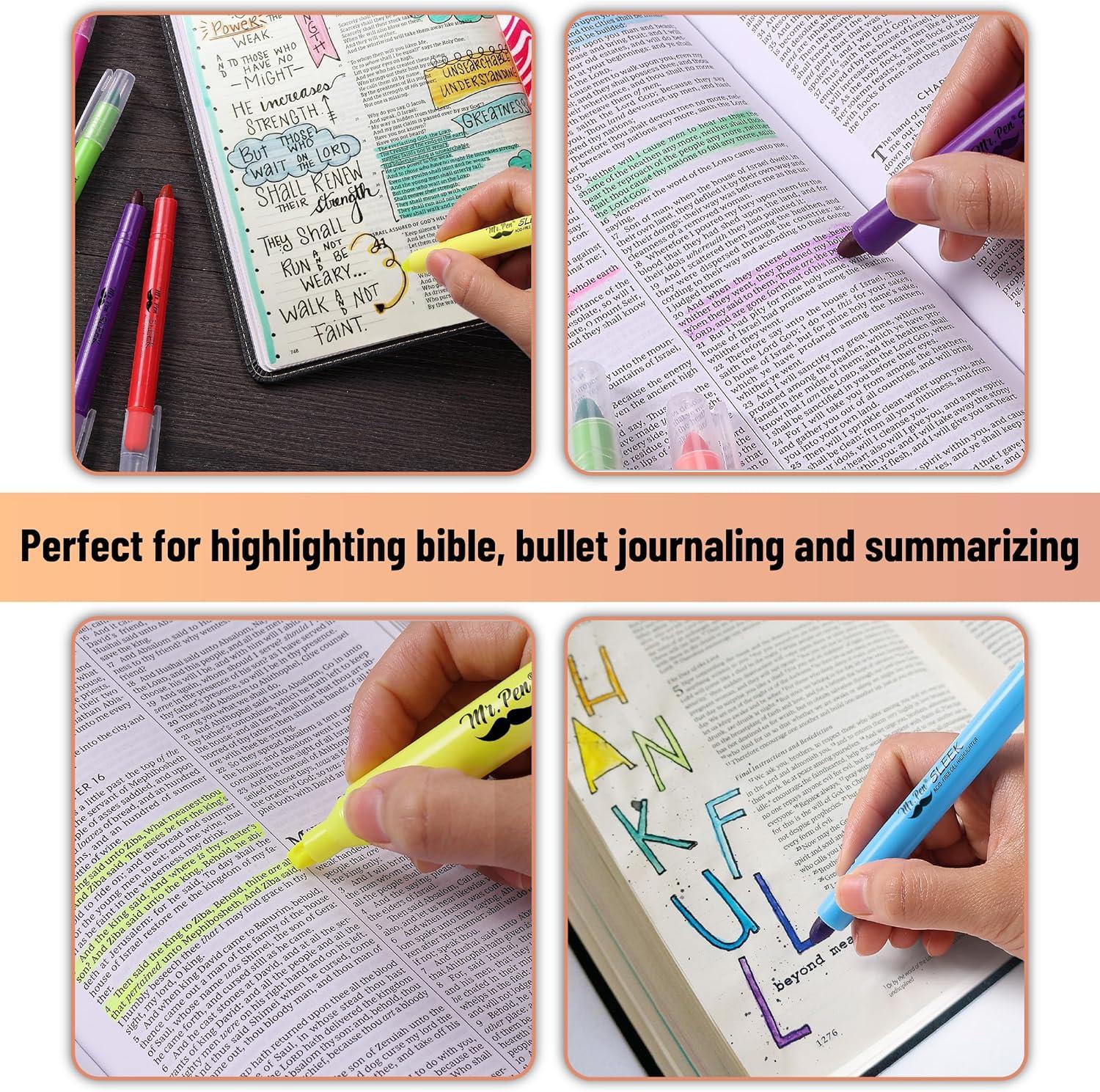 image:imageMr Pen Gel Highlighter 12 Pack Morandi Colors Bible Highlighters No Bleed No Bleed HighlightersAssorted