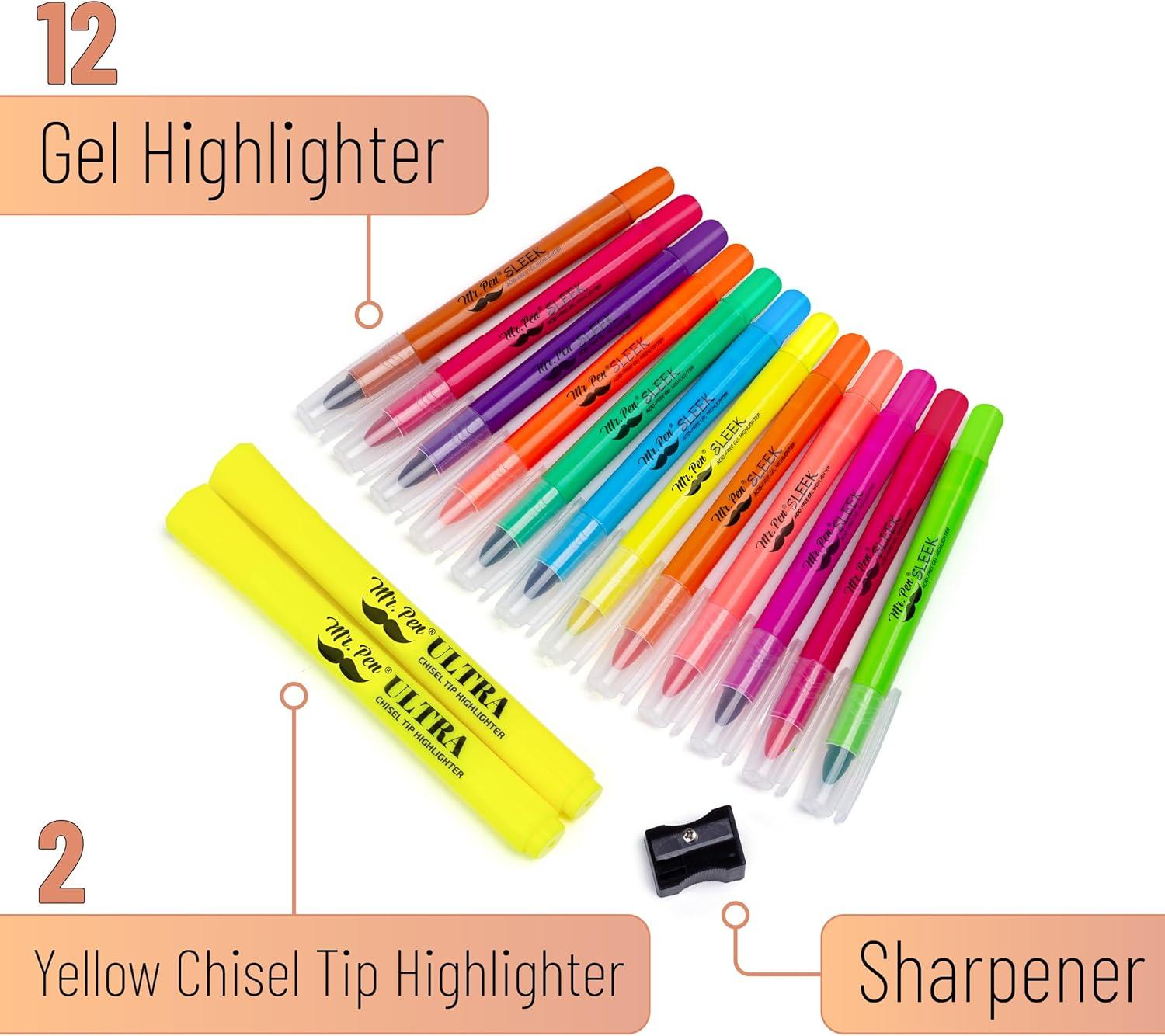 image:imageMr Pen Gel Highlighter 12 Pack Morandi Colors Bible Highlighters No Bleed No Bleed HighlightersAssorted