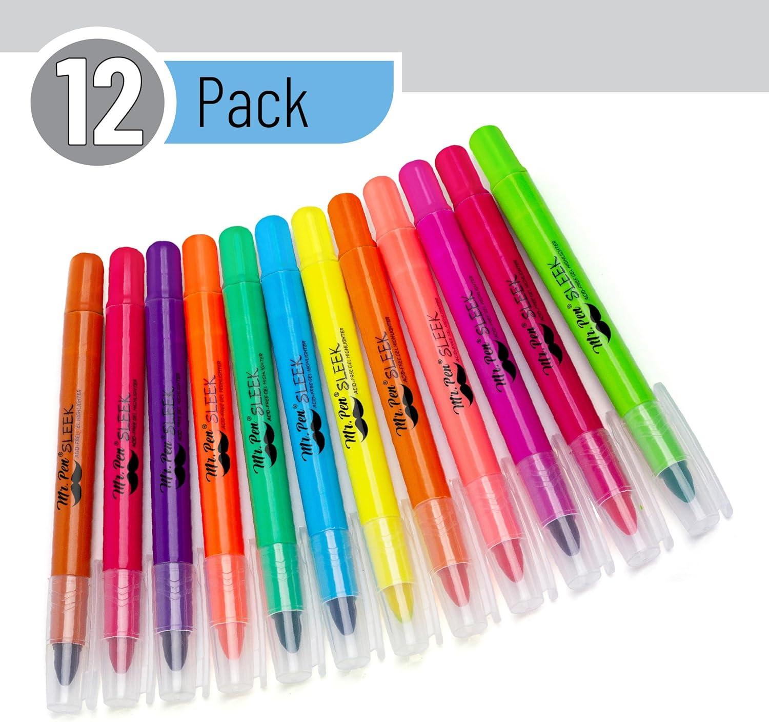 image:imageMr Pen Gel Highlighter 12 Pack Morandi Colors Bible Highlighters No Bleed No Bleed HighlightersAssorted Colors