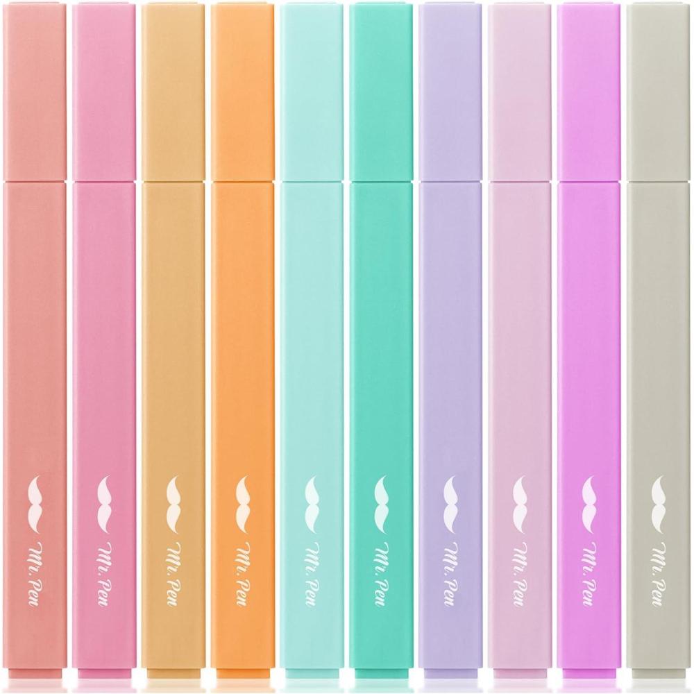 image:imageMr Pen Aesthetic Bible Highlighters No Bleed Through 10 Pack Assorted Colors Cute Highlighter for Journaling Supplies and School Accessories Bible Highlighters and Pens No BleedCandy Colors 2