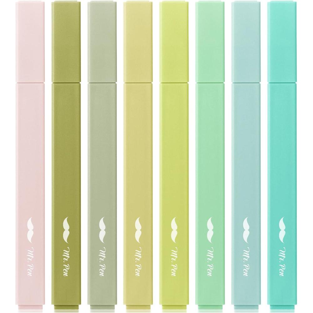image:imageMr Pen Aesthetic Bible Highlighters No Bleed Through 10 Pack Assorted Colors Cute Highlighter for Journaling Supplies and School Accessories Bible Highlighters and Pens No BleedShades of Green