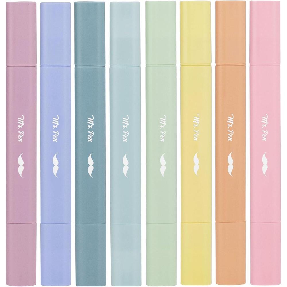 image:imageMr Pen Aesthetic Bible Highlighters No Bleed Through Assorted Color 8pcs Ocean Mist Cute Highlighter Dual Tip for Journaling Supplies and School Accessories Bible Highlighters and Pens No BleedDreamfield
