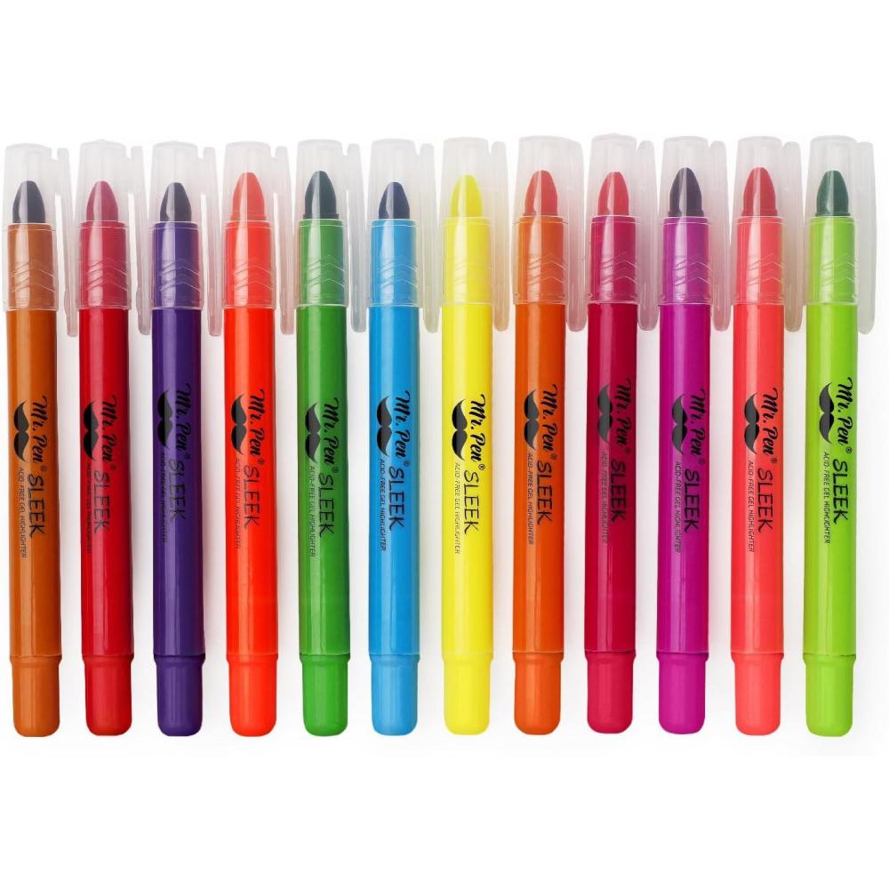 image:imageMr Pen Gel Highlighter 12 Pack Morandi Colors Bible Highlighters No Bleed No Bleed HighlightersAssorted Colors