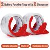 image:imageMr Pen 3 Rolls Packing Tape with Dispenser 2 Wide 50 Yards Clear Packing Tape Heavy Duty for Mailing Moving Boxes and PackagingClear