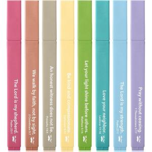 image:imageMr Pen Bible Highlighters with Bible Verses 8 Pack Assorted Colors Aesthetic Highlighters Markers No Bleed ThroughPastel
