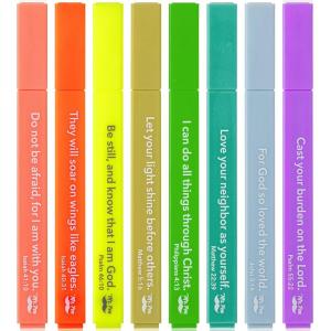 image:imageMr Pen Bible Highlighters with Bible Verses 8 Pack Assorted Colors Aesthetic Highlighters Markers No Bleed ThroughTropical