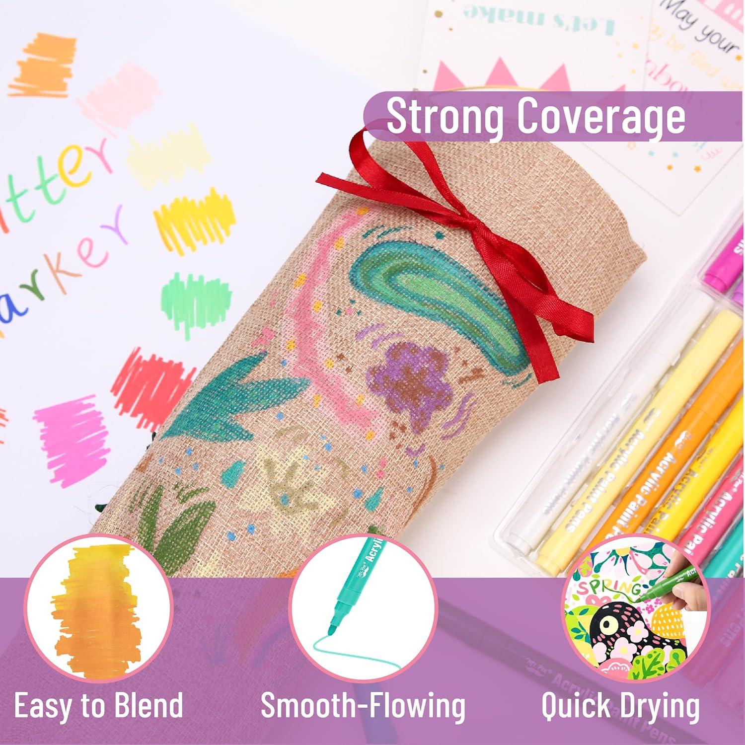 image:imageMr Pen Acrylic Paint Markers 24 Pack Colorful Paint Pens for Rock Fabric Wood Glass Craft Decoration Stocking Stuffers Scrapbook Supplies Art Supplies