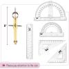 image:imageMr Pen Geometry Set 15 pcs Rose Gold amp Pink 6 Inch Swing Arm Protractor Divider Set Squares Ruler Compasses and ProtractorGold