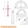 image:imageMr Pen Geometry Set 15 pcs Rose Gold amp Pink 6 Inch Swing Arm Protractor Divider Set Squares Ruler Compasses and ProtractorPink