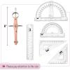 image:imageMr Pen Geometry Set 15 pcs Rose Gold amp Pink 6 Inch Swing Arm Protractor Divider Set Squares Ruler Compasses and ProtractorRose Gold  Pink