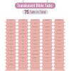 image:imageMr Pen Laminated Bible Tabs 75 pcs Translucent Olive Green EasytoRead amp Apply Tear Resistant Index Tabs for Women and Men Bible Study Journaling Prayer amp Scripture NavigationTransparent Pink
