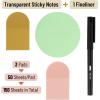 image:imageMr Pen Transparent Sticky Notes with Pen 150 Sheets Matera Glow Bible Sticky Notes for Books