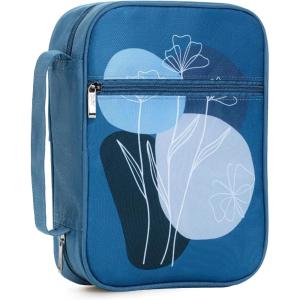 image:imageMr Pen Bible Cover Case Carrying Book Case with Durable Handle and Zippered Pocket Bible Protective Church Bag for Men amp Women Christian Gifts Dark GreenBlue Bloom