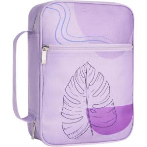 image:imageMr Pen Bible Cover Case Carrying Book Case with Durable Handle and Zippered Pocket Bible Protective Church Bag for Men amp Women Christian Gifts Dark GreenPale Purple