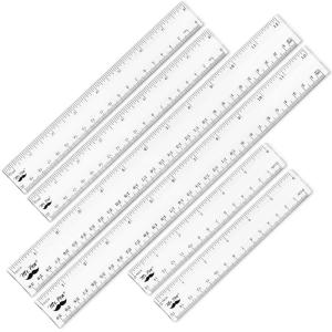 image:imageMr Pen Clear Ruler Set 6 Pack 6 8 and 12 Metric amp Imperial Plastic Ruler Transparent Measuring Tools