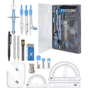 image:imageMr Pen Geometry Set 15 pcs Rose Gold amp Pink 6 Inch Swing Arm Protractor Divider Set Squares Ruler Compasses and ProtractorBlue