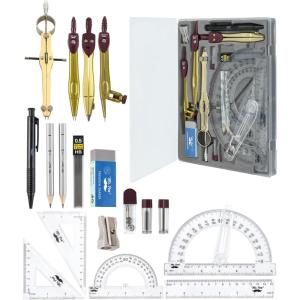 image:imageMr Pen Geometry Set 15 pcs Rose Gold amp Pink 6 Inch Swing Arm Protractor Divider Set Squares Ruler Compasses and ProtractorGold