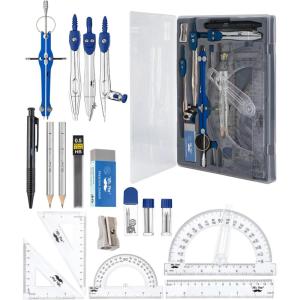 image:imageMr Pen Geometry Set 15 pcs Rose Gold amp Pink 6 Inch Swing Arm Protractor Divider Set Squares Ruler Compasses and ProtractorNavy Blue