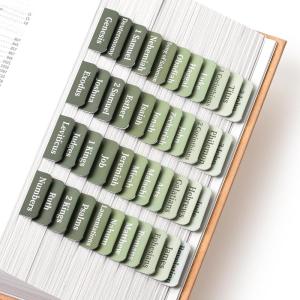 image:imageMr Pen Laminated Bible Tabs 75 pcs Elegant Green EasytoRead amp Apply Tear Resistant Index Tabs for Women and Men Bible Study Journaling Prayer amp Scripture NavigationSage Green