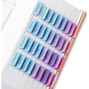 image:imageMr Pen Laminated Bible Tabs 75 pcs Elegant Green EasytoRead amp Apply Tear Resistant Index Tabs for Women and Men Bible Study Journaling Prayer amp Scripture NavigationMulticolor