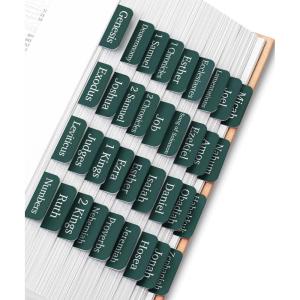 image:imageMr Pen Laminated Bible Tabs 75 pcs Elegant Green EasytoRead amp Apply Tear Resistant Index Tabs for Women and Men Bible Study Journaling Prayer amp Scripture NavigationElegant Green