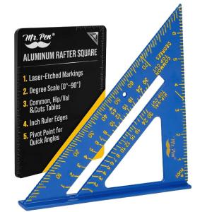 image:imageMr Pen Rafter Square 7 Inch Blue Aluminum Alloy Speed Square 7 Inch Triangle Ruler for Roofing Framing Woodworking and Accurate Angle Layouts