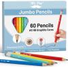 image:imageMr Pen Jumbo Pencils 60 pcs Preschool Pencils Large Pencil Pastel Barrels and Black 2 HB Graphite Cores Smooth Lead LatexFree Eraser Top with Metal FerruleBright Barrels
