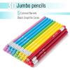 image:imageMr Pen Jumbo Pencils 60 pcs Preschool Pencils Large Pencil Pastel Barrels and Black 2 HB Graphite Cores Smooth Lead LatexFree Eraser Top with Metal FerruleBright Barrels
