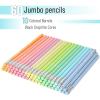 image:imageMr Pen Jumbo Pencils 60 pcs Preschool Pencils Large Pencil Pastel Barrels and Black 2 HB Graphite Cores Smooth Lead LatexFree Eraser Top with Metal FerruleSoft Pastel Barrels