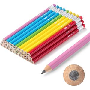 image:imageMr Pen Jumbo Pencils 60 pcs Preschool Pencils Large Pencil Pastel Barrels and Black 2 HB Graphite Cores Smooth Lead LatexFree Eraser Top with Metal FerruleBright Barrels