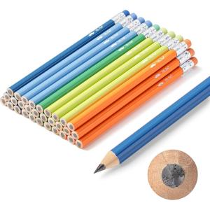 image:imageMr Pen Jumbo Pencils 60 pcs Preschool Pencils Large Pencil Pastel Barrels and Black 2 HB Graphite Cores Smooth Lead LatexFree Eraser Top with Metal FerruleNature Barrels