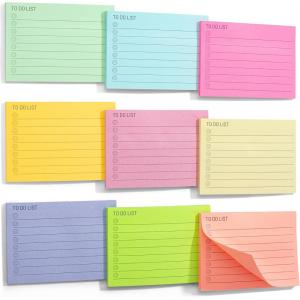 image:imageMr Pen to Do List Sticky Notes 3x4 9 Pads 450 Sheets Daily to Do List Notepad Lined Sticky Notes WatercolorAssorted Colors