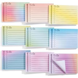 image:imageMr Pen to Do List Sticky Notes 3x4 9 Pads 450 Sheets Daily to Do List Notepad Lined Sticky Notes WatercolorGradient Colors