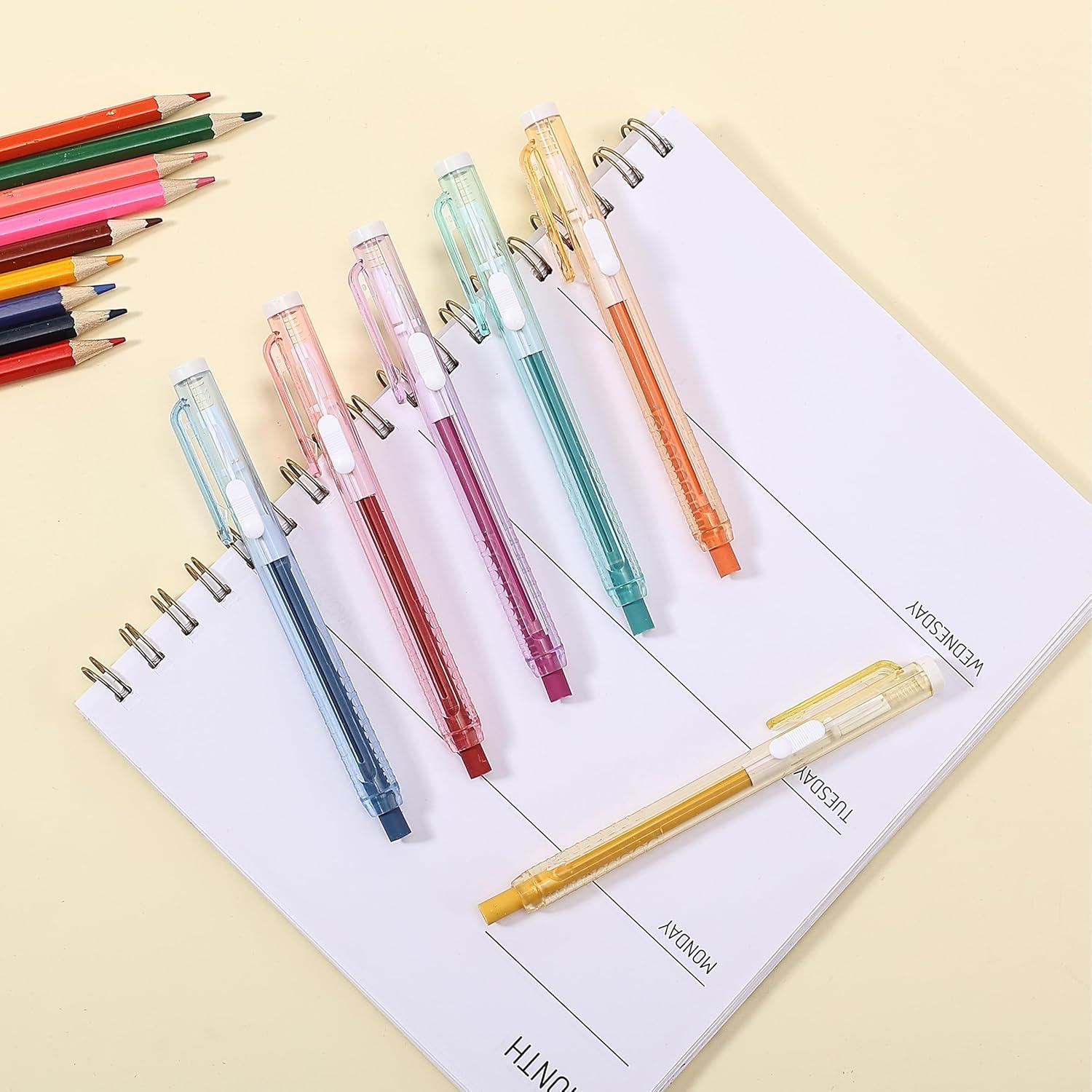 image:imageMr Pen Retractable Mechanical Eraser Pen 6 Pack Ice Cream Colors Erasers for Pencils Eraser for ArtistsVintage