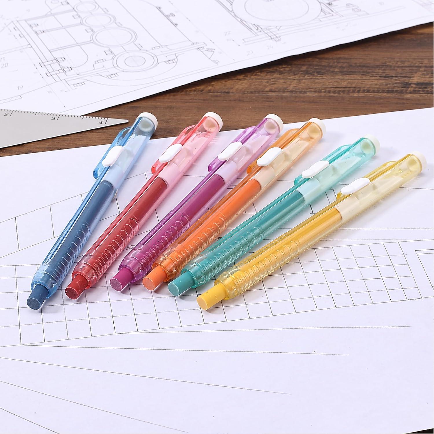 image:imageMr Pen Retractable Mechanical Eraser Pen 6 Pack Ice Cream Colors Erasers for Pencils Eraser for ArtistsVintage