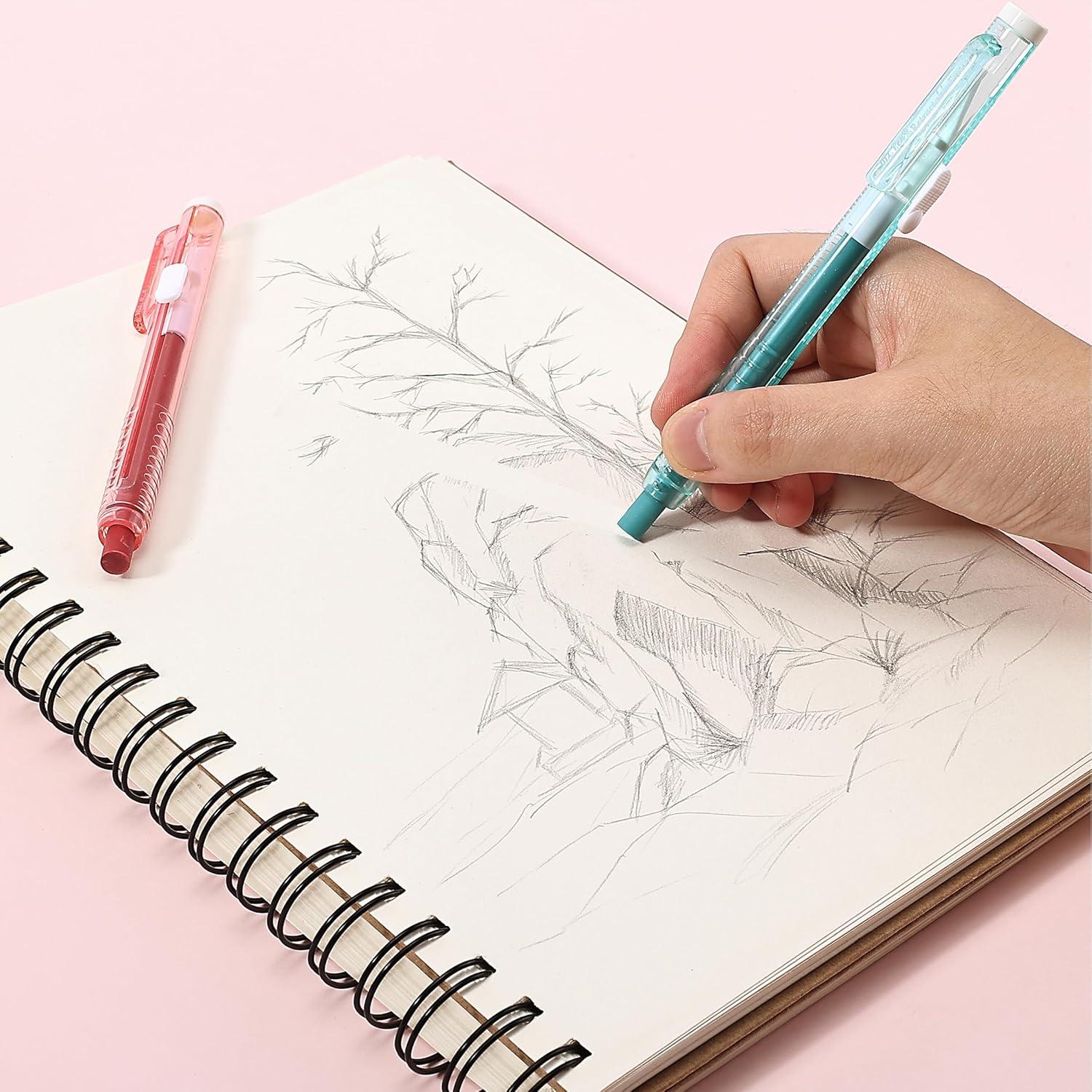 image:imageMr Pen Retractable Mechanical Eraser Pen 6 Pack Ice Cream Colors Erasers for Pencils Eraser for ArtistsVintage