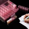 image:imageMr Pen Bead Storage Containers 28 Grids 2 Pack Transparent Orange Small Bead Organizer BoxTransparent Pink