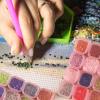 image:imageMr Pen Bead Storage Containers 28 Grids 2 Pack Transparent Orange Small Bead Organizer BoxTransparent Pink