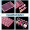 image:imageMr Pen Bead Storage Containers 28 Grids 2 Pack Transparent Orange Small Bead Organizer BoxTransparent Pink