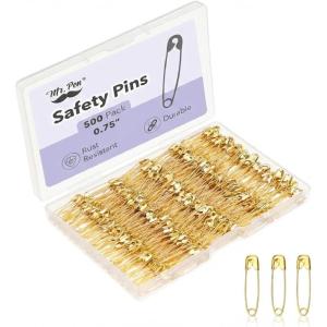 image:imageMr Pen Small Safety Pins 11 Inch 1000 Pack Black Nickel Plated Steel Rust Resistant Small Safety Pins Bulk for Clothes Sewing Arts amp CraftGold