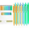 image:imageMr Pen Retractable Gel Pens 12 Pack Vintage Ink Fine Point 07mm Fast Dry Smooth Writing Cute Pens for Drawing Writing Planner and School SuppliesFresh Color Barrels  Black Ink