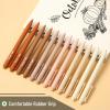 image:imageMr Pen Retractable Gel Pens 12 Pack Vintage Ink Fine Point 07mm Fast Dry Smooth Writing Cute Pens for Drawing Writing Planner and School SuppliesNatural Barrels  Black Ink