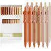 image:imageMr Pen Retractable Gel Pens 12 Pack Vintage Ink Fine Point 07mm Fast Dry Smooth Writing Cute Pens for Drawing Writing Planner and School SuppliesNatural Barrels  Black Ink