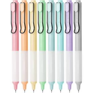 image:imageMr Pen Retractable Gel Pens 8 Pack Black Ink Pastel Barrels Fine Point 05 mm Fast Dry Smooth Writing Cute Gel Ink Pens for Drawing Journaling Writing Planner and School Supplies