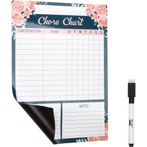 image:imageMr Pen Magnetic Dry Erase Chore Chart 17 x 12 Floral Daily amp Weekly Responsibility Chart for Kids Teens amp Adults Family Chore Board for Fridge Schedule amp Reward Planner for Refrigerator