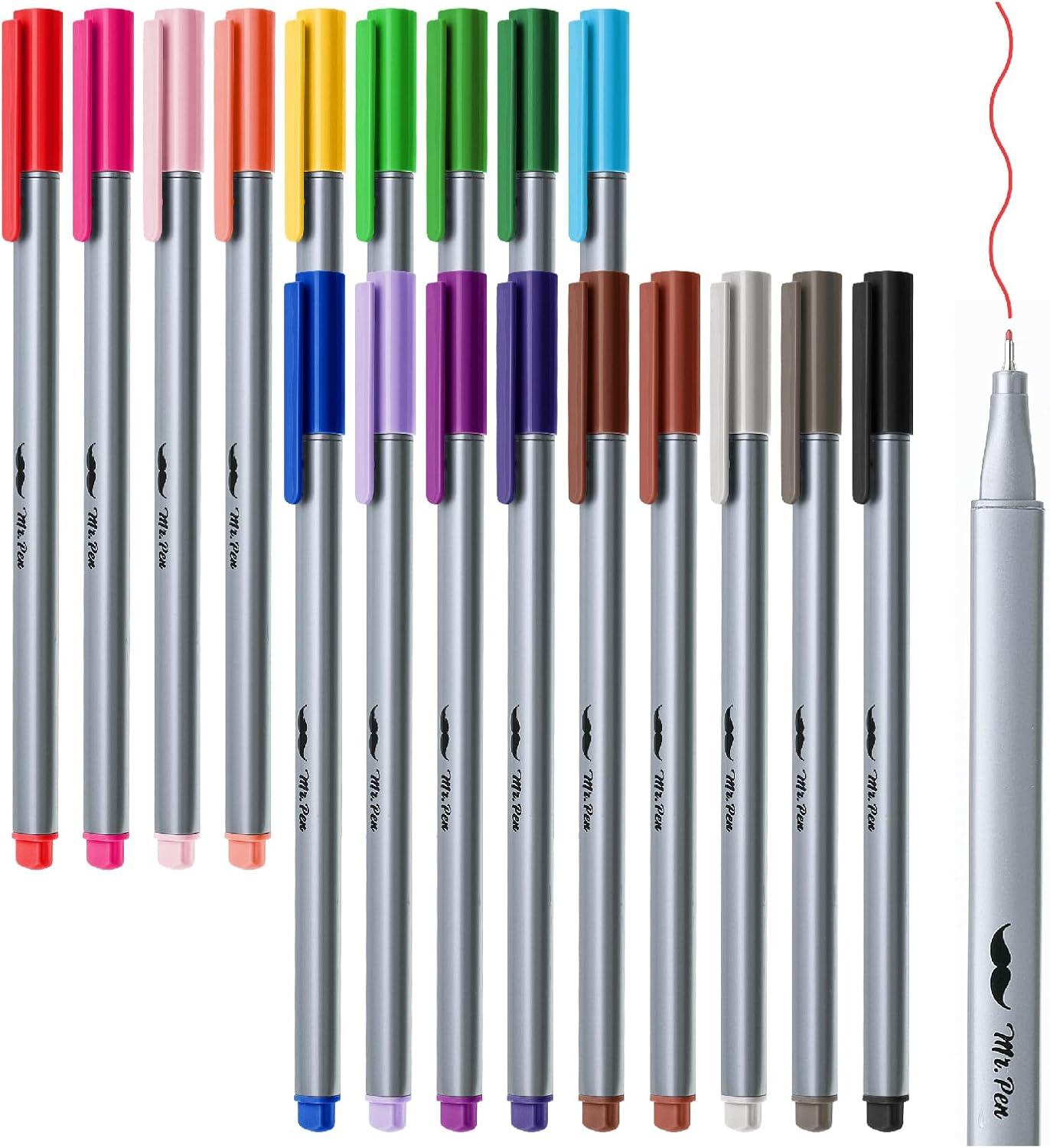 image:imageMr Pen Colored Fineliner Pens 46 Pack 04mm Fine Point Smooth Bible Journaling Pens Bulk for Detailed Drawing NoteTaking Coloring Sketching Planning amp Art Projects School SuppliesAssorted Colors