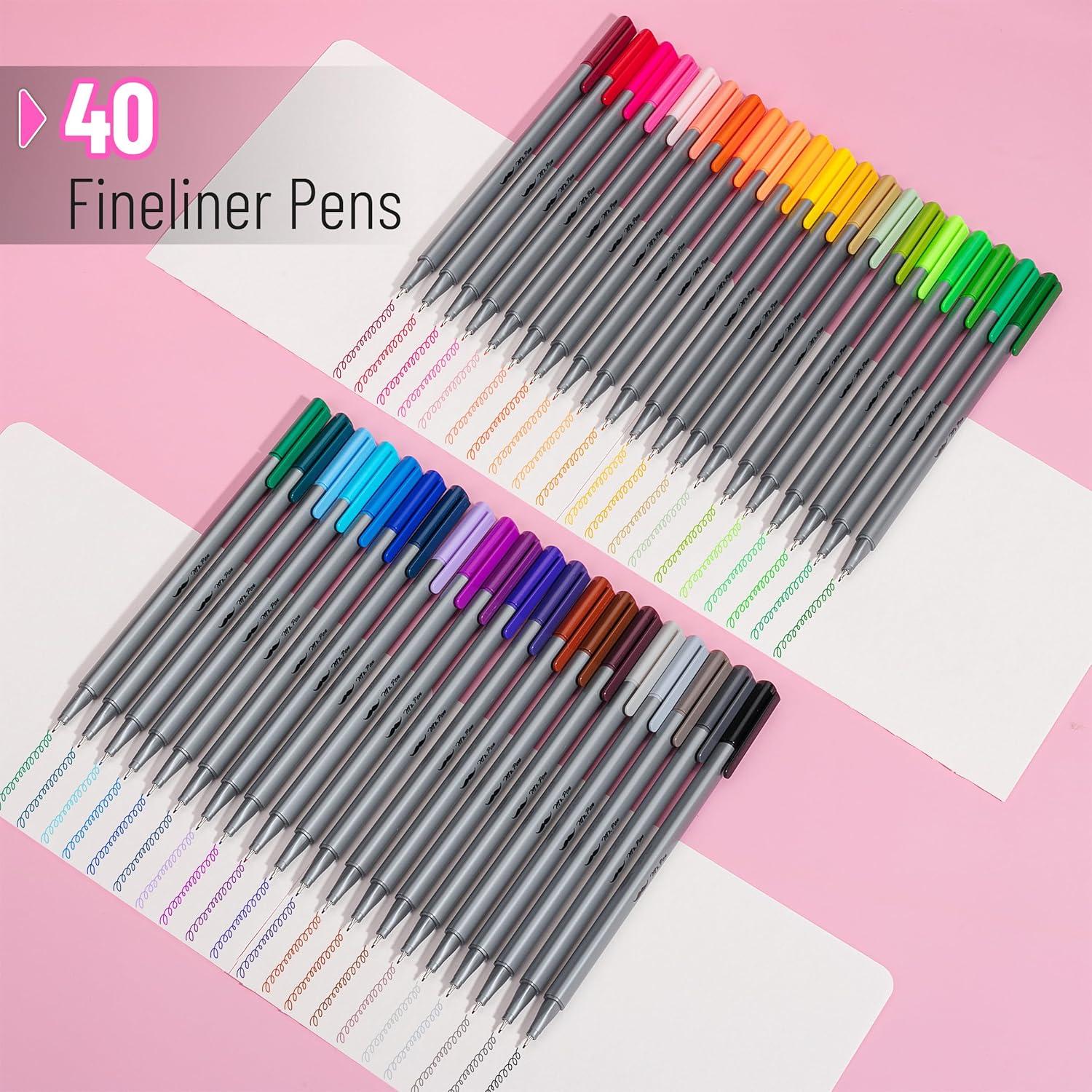image:imageMr Pen Colored Fineliner Pens 46 Pack 04mm Fine Point Smooth Bible Journaling Pens Bulk for Detailed Drawing NoteTaking Coloring Sketching Planning amp Art Projects School SuppliesAssorted Colors