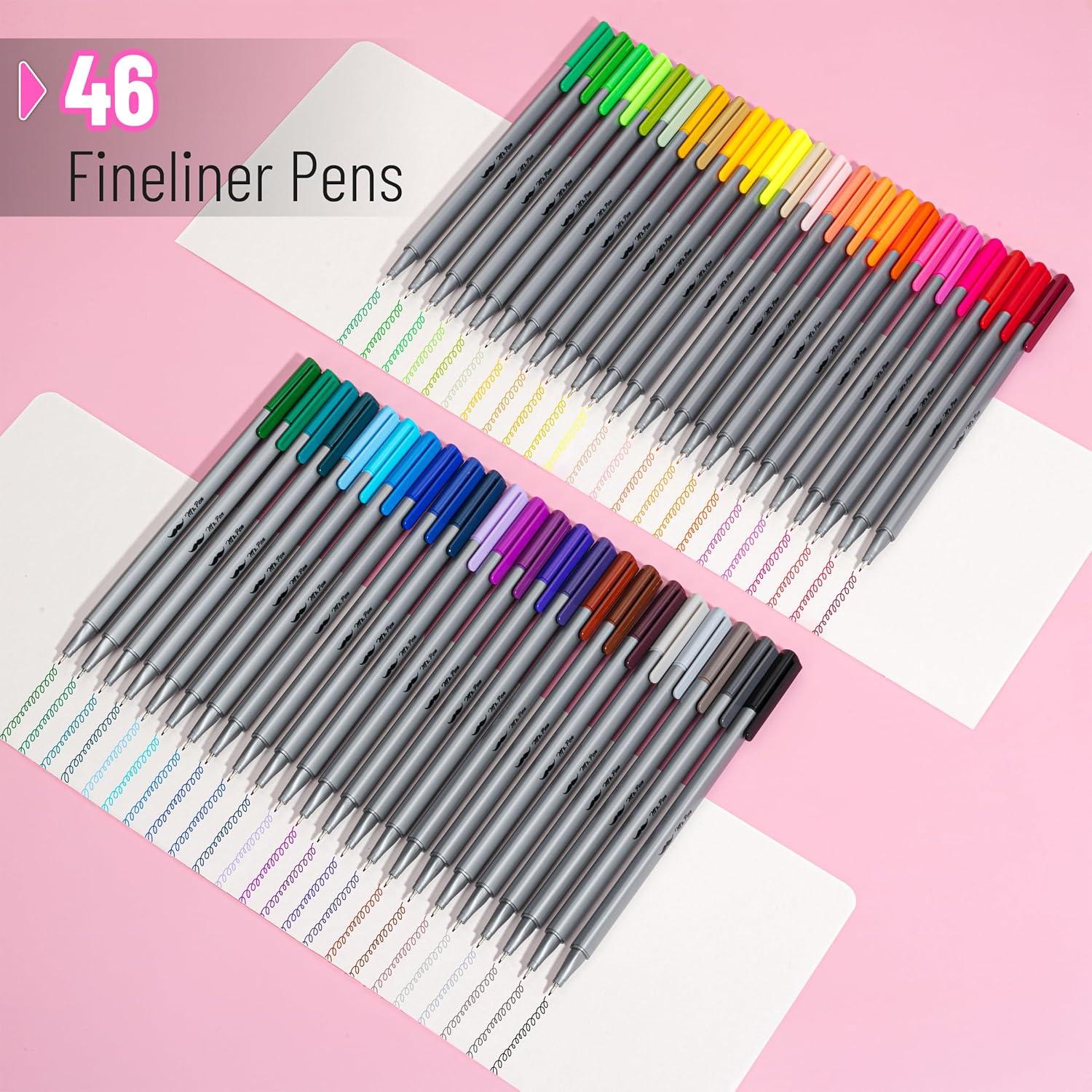 image:imageMr Pen Colored Fineliner Pens 46 Pack 04mm Fine Point Smooth Bible Journaling Pens Bulk for Detailed Drawing NoteTaking Coloring Sketching Planning amp Art Projects School SuppliesAssorted Colors