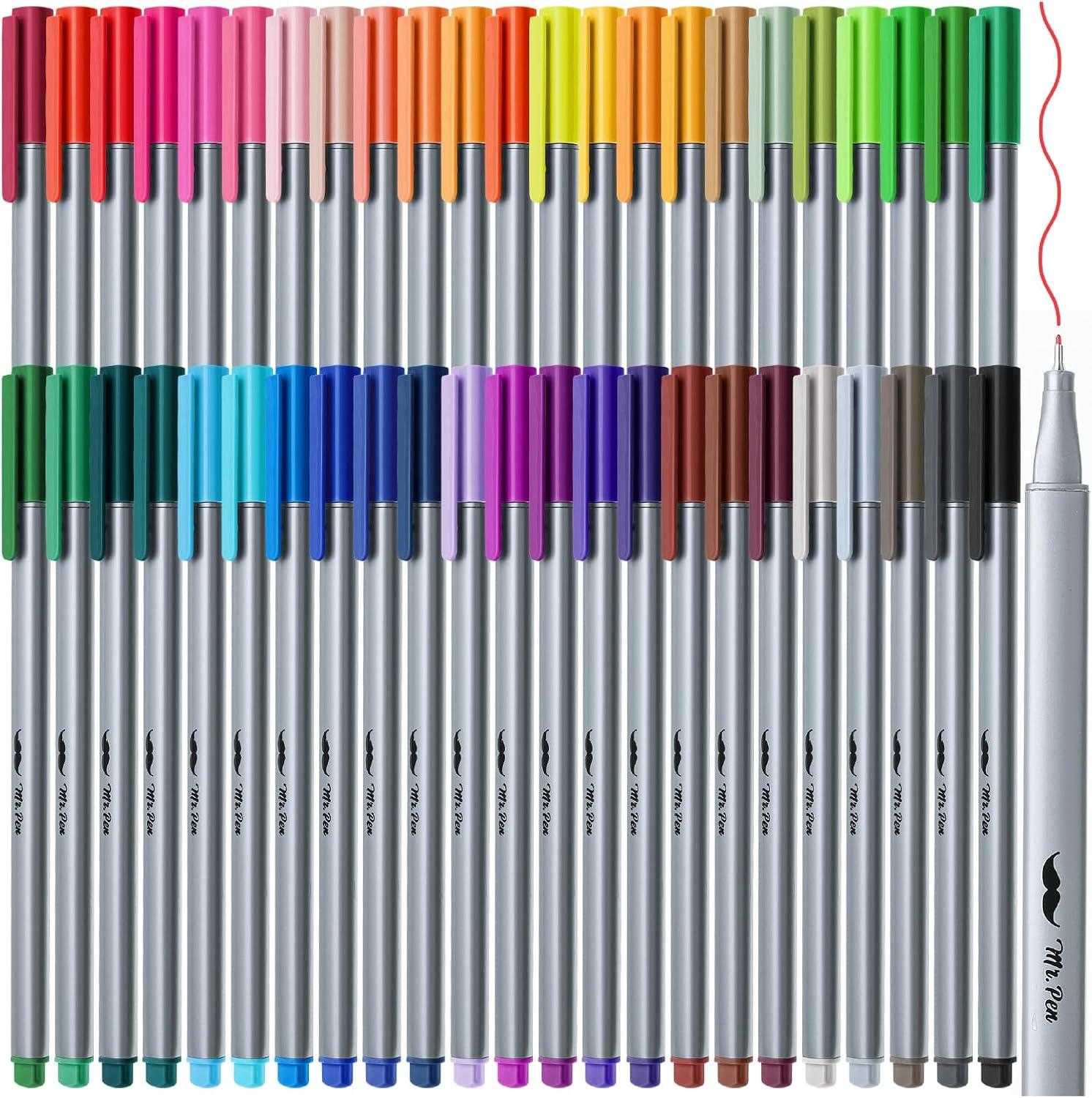 image:imageMr Pen Colored Fineliner Pens 46 Pack 04mm Fine Point Smooth Bible Journaling Pens Bulk for Detailed Drawing NoteTaking Coloring Sketching Planning amp Art Projects School SuppliesAssorted Colors